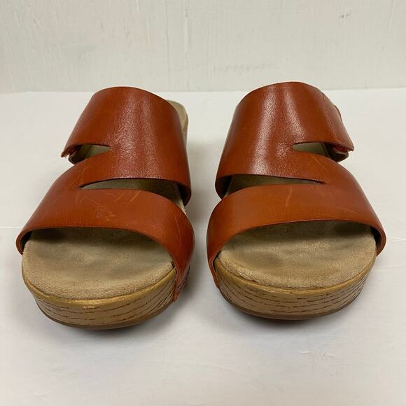 Dansko Lacee Burnished Calf Leather Strappy Sandal Rust Burnt Orange Size 37 - Picture 2 of 11